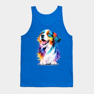 Cute Puppy In Watercolor Style - AI Art Tank Top